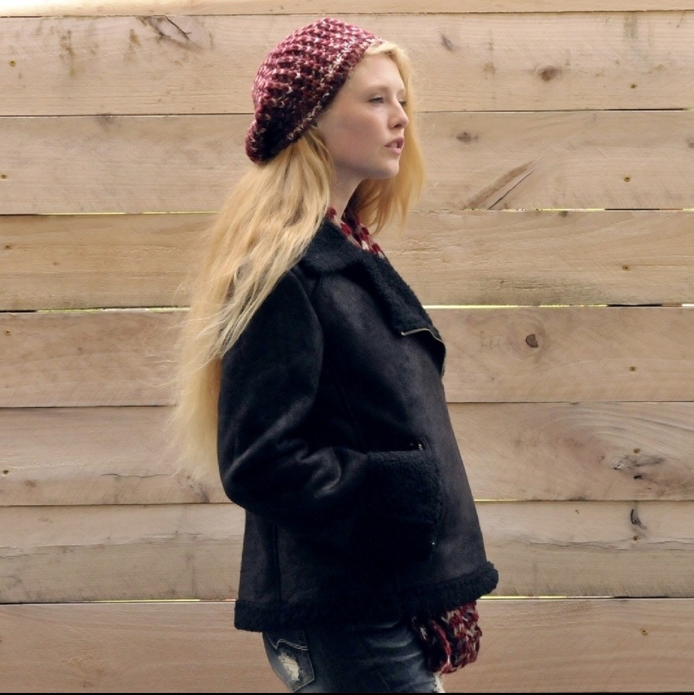 SLEIGHT Vegan Suede And Shearling Moto Jacket NWT - Picture 3 of 8